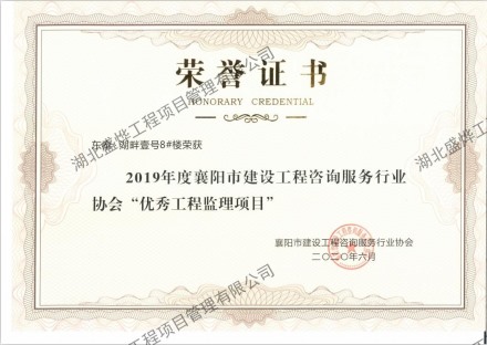 湖畔壹号8#楼优秀工程监理项目